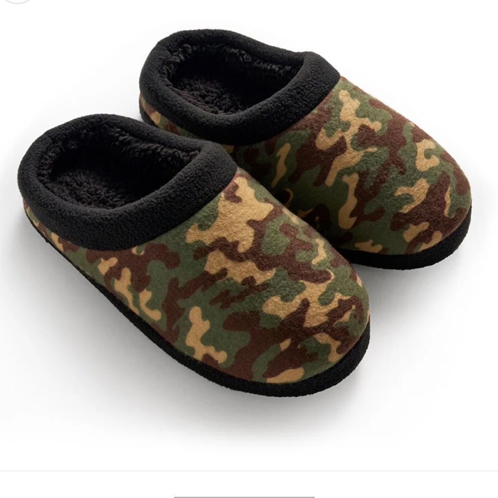 Cuddl Duds Camo Fleece Clog Slipper NEW L (5-6)